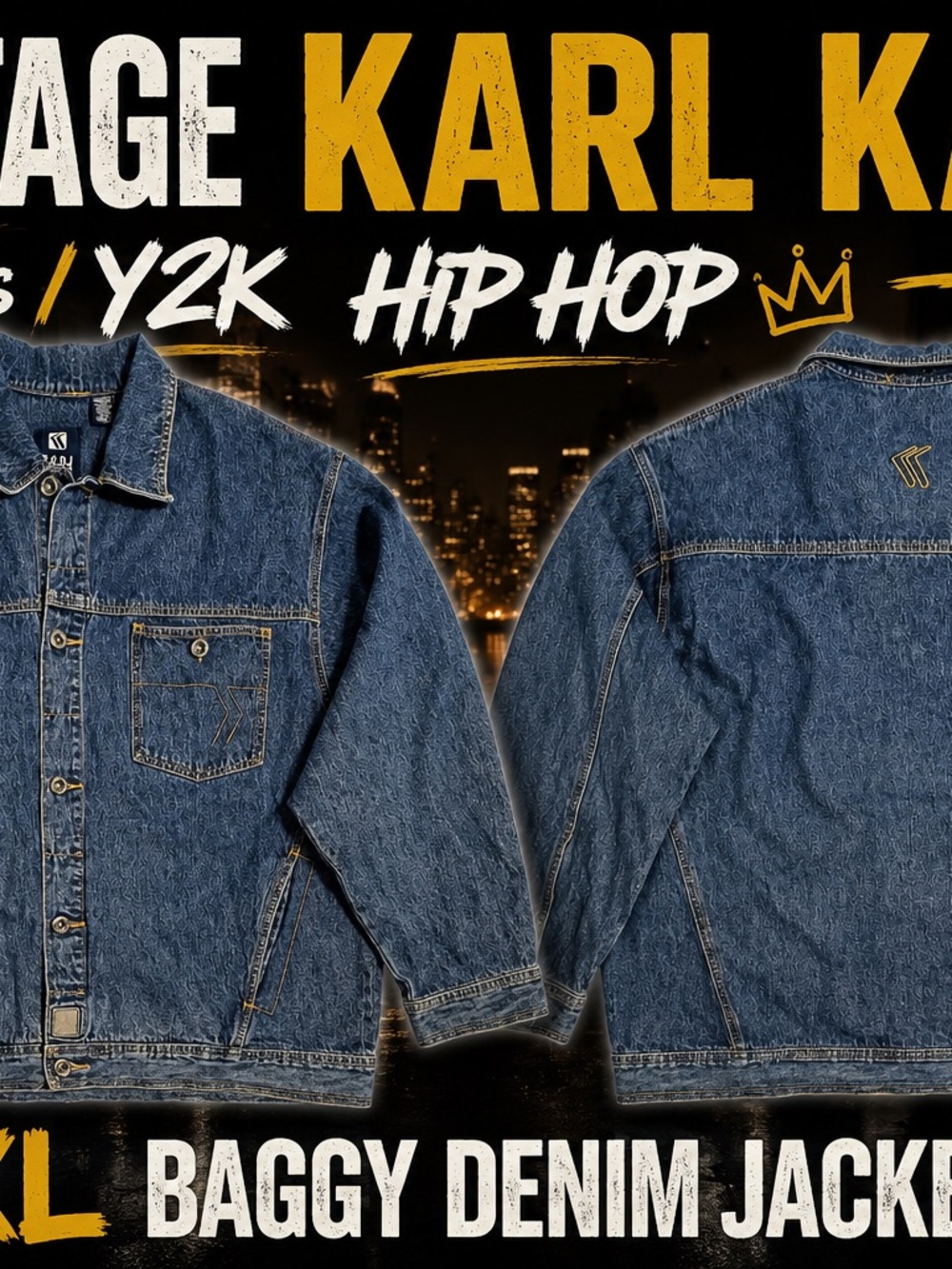 Karl Kani Baggy Denim Jacket in Blue